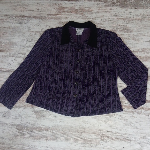 K Studio Purple Flowy Button Down Blouse Top - Picture 2 of 8